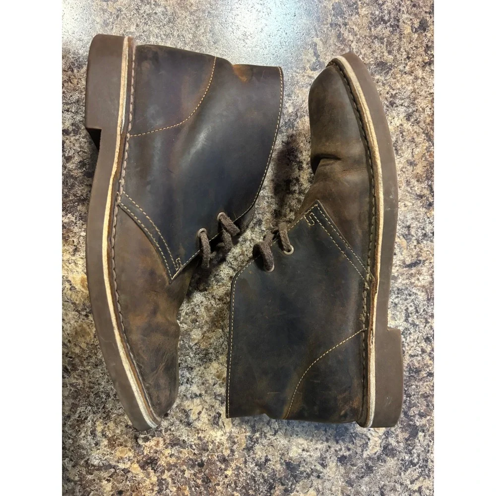 Clarks Mens Bushacre 2 Beeswax Brown Leather Chukka Desert Boots 8.5 M